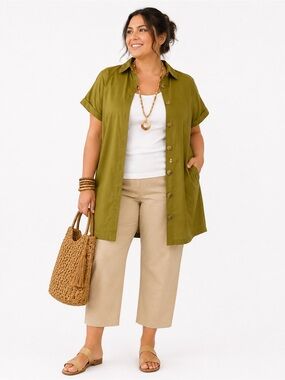 Style Plus Boutique Size 3X Olive Casual‎ Top